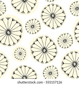 seamless pattern flowers dandelions