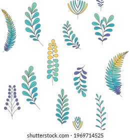 Seamless pattern with flowers for design. Small colorful multicolored flowers. White background. Modern floral background. Elegant template for fashion prints.