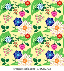 Seamless pattern with flowers of a dog rose