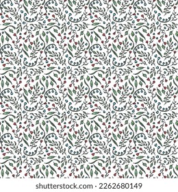 Seamless pattern with flowers. Doodle floral background. Spring pattern