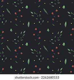 Seamless pattern with flowers. Doodle floral background. Spring pattern