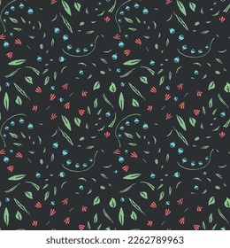 Seamless pattern with flowers. Doodle floral background. Spring pattern