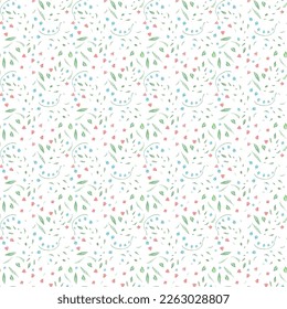 Patrón sin foco con flores. Fondo floral Doodle. Patrón de primavera