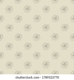 Seamless pattern flowers. Doodle hand-drawn flowers. 