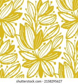 Seamless pattern  with flowers in doodle style. Vector illustration. 