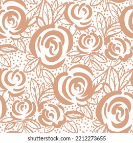 Seamless pattern  with flowers in doodle style. Vector illustration. 