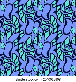 Seamless pattern  with flowers in doodle style. Vector illustration. 