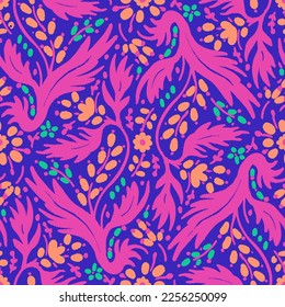 Seamless pattern  with flowers in doodle style. Vector illustration.  - Shutterstock ID 2256250099
