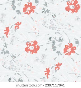 Seamless pattern  with flowers in doodle style. Vector illustration. 