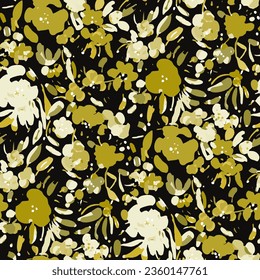 Nahtloses Muster mit Blumen im Doodle-Stil. Vektorgrafik. 