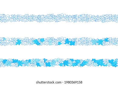 Seamless pattern of flowers duotone color background. Vector of spring floral background.