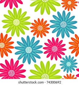 Seamless pattern with flowers, endless floral texture