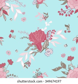  Seamless pattern with flowers, eps10 format