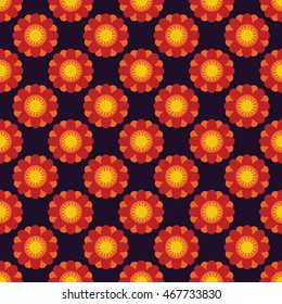 Seamless pattern with flowers, ethnic ornament
