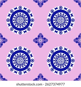 seamless pattern with flowers Fabric pattern wallpaper pink white blue