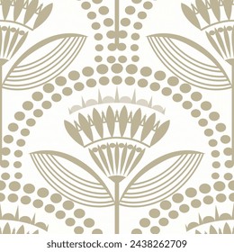 seamless pattern with flowers. fan pattern abstract floral background. graphic design block print for fabric web page surface textures wrapping paper vector illustration