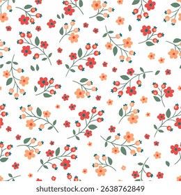 Seamless pattern with flowers. Fashion print . Vector illustration.