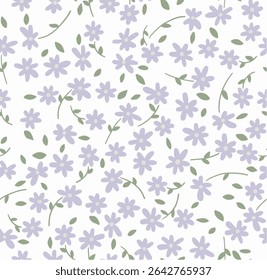 Seamless pattern with flowers. Fashion print . Vector illustration.
