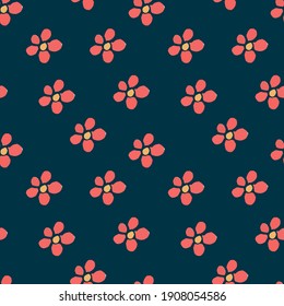 
seamless pattern with flowers in a flat style. spring vector print for fabric design, wrapping paper, posters.