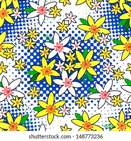 Seamless pattern with flowers. Floral background.