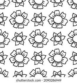 Patrón sin foco con flores. Fondo floral. flores aisladas de fondo blanco