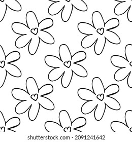 Seamless pattern with flowers. Floral background. flowers isolated on white background