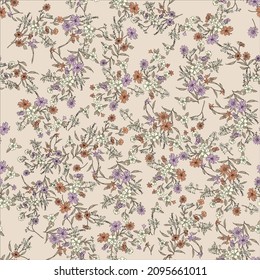 seamless pattern with flowers. Floral background design. stock illustration