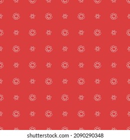 Seamless pattern with flowers. Floral background.White flowers isolated on red background