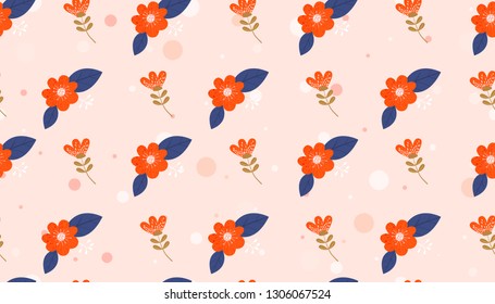 Seamless pattern with flowers. Floral composition. Vector illustration for textile, postcard, wrapping paper, poster, background, book, t-shirt.