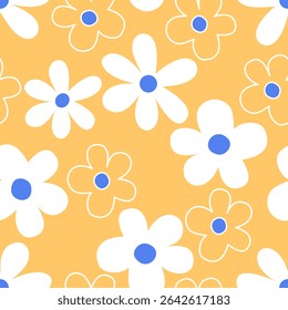 Padrão contínuo com flores. Desenhos florais para tecido, algodão, papel de parede, cetim, papel de embrulho, tapete, fundo.