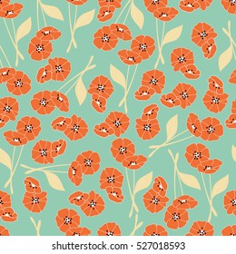 Seamless pattern with flowers and floral elements, nature life, vector illustration