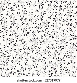 Seamless pattern with flowers and floral elements, nature life, vector illustration