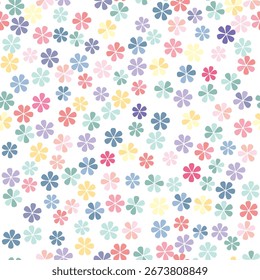 Padrão contínuo com flores. Fundo floral suave mola. Textura ornamental florescente com flores de verão.