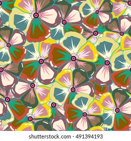 Seamless pattern with flowers. Floral watercolor seamless background. Vector textile print for bed linen, jacket, package design, fabric and fashion concepts.