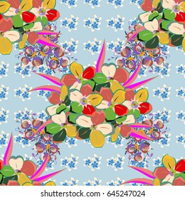 Seamless pattern with flowers. Floral watercolor seamless background. Vector textile print for bed linen, jacket, package design, fabric and fashion concepts.