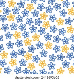 Patrón sin fisuras con flores en estilo folclore - ilustración vectorial dibujada a mano.