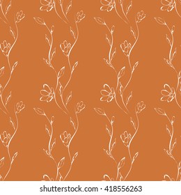 Seamless pattern of flowers garland