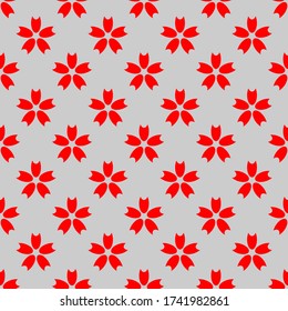 Seamless pattern of flowers. Geometric background.