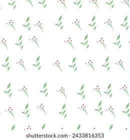 Patrón inconsútil de flores y ramas verdes, plantas verdes. Feliz Pascua, huevos coloridos. Utilícelo para el diseño de carteles y carteles, para el diseño de publicaciones e historias, para el diseño