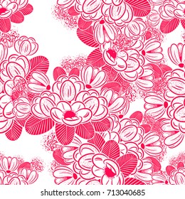 seamless pattern of flowers for greeting card or wedding invitation