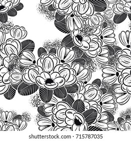 seamless pattern of flowers for greeting card or wedding invitation