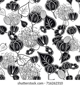 seamless pattern of flowers for greeting card or wedding invitation