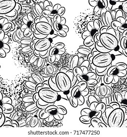 seamless pattern of flowers for greeting card or wedding invitation