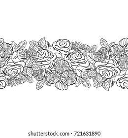 seamless pattern of flowers for greeting card or wedding invitation