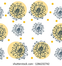 seamless pattern, flowers, hand drawing vector