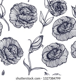 seamless pattern flowers, hand drawing vector illustration isolated on white background vector