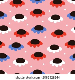 seamless pattern flowers hand drawing