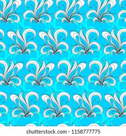 Seamless pattern with flowers. Hand drawn floral background.
