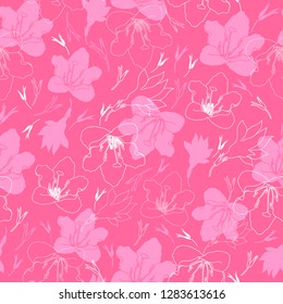 Seamless pattern with flowers. Hand drawn floral background. Artwork for textiles, fabrics, souvenirs, packaging and greeting cards.