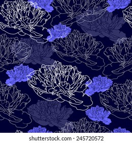 Seamless pattern with flowers. Hand drawn floral background. Artwork for textiles, fabrics, souvenirs, packaging and greeting cards.